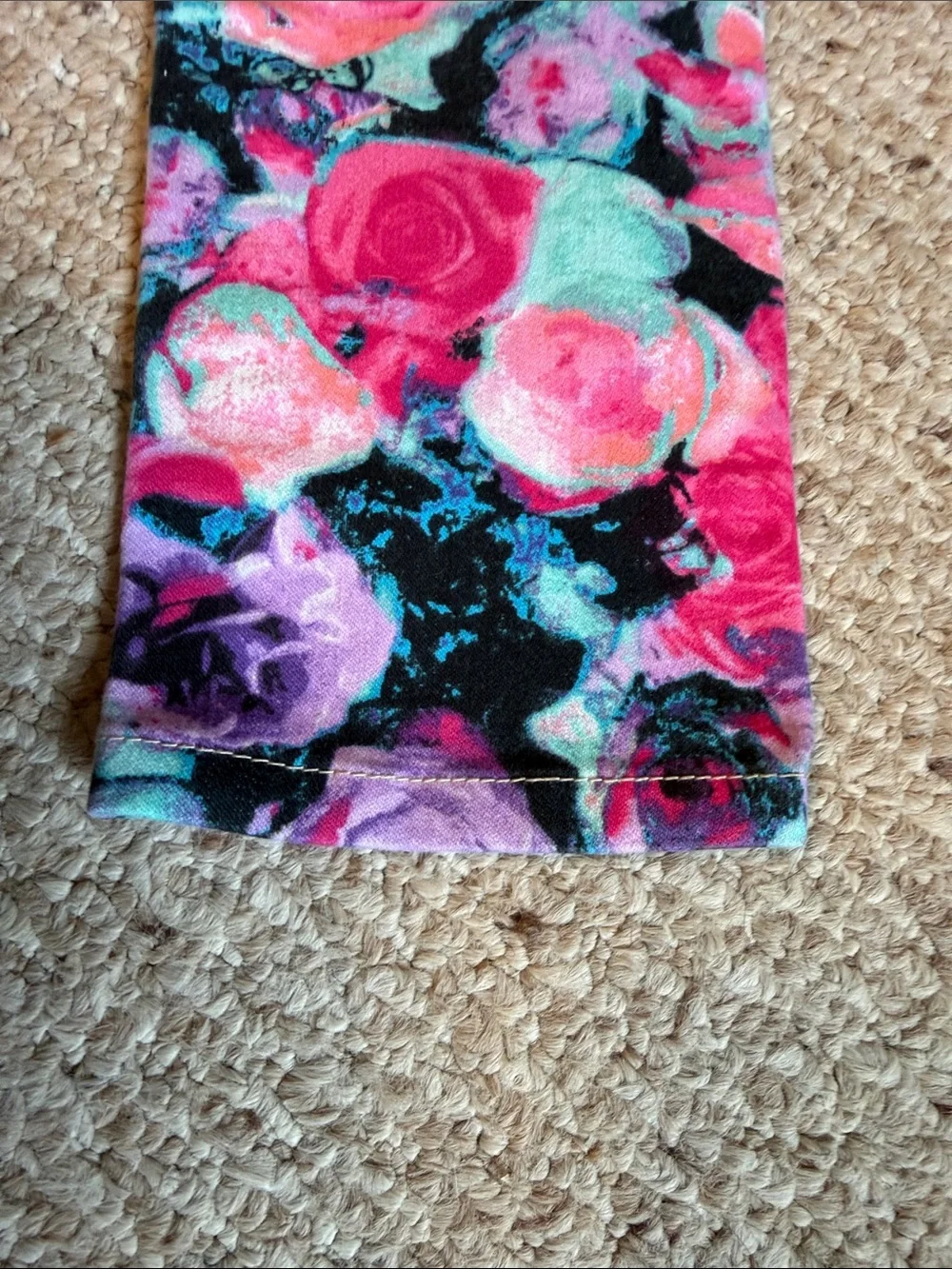 Justice Girls Floral Rose Print Jeans